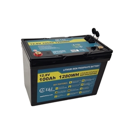 E&J lithium 12 volt 100Ah batteri Small Casing (Bluetooth + HEAT)